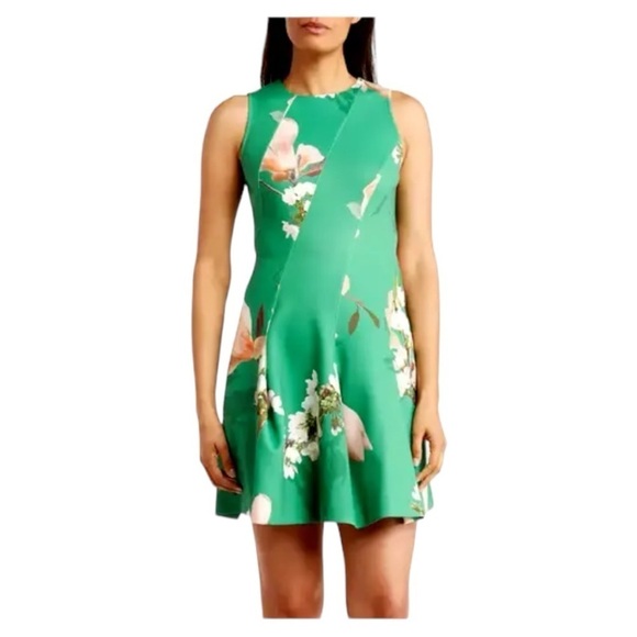 NWT Ted Baker London Luxie Floral Neoprene Skater Dress - Picture 4 of 8